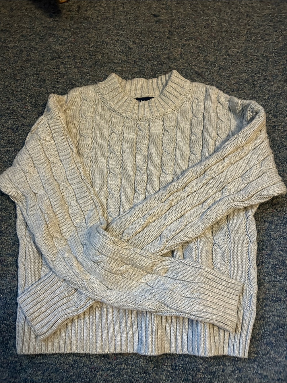 GAP Men's Cable Crewneck Sweater - Cream